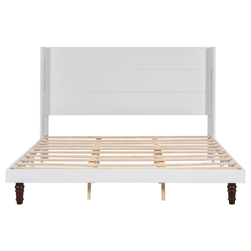 King Size Platform Bed Elegant High Headboard Bed Comfortable High Back Design