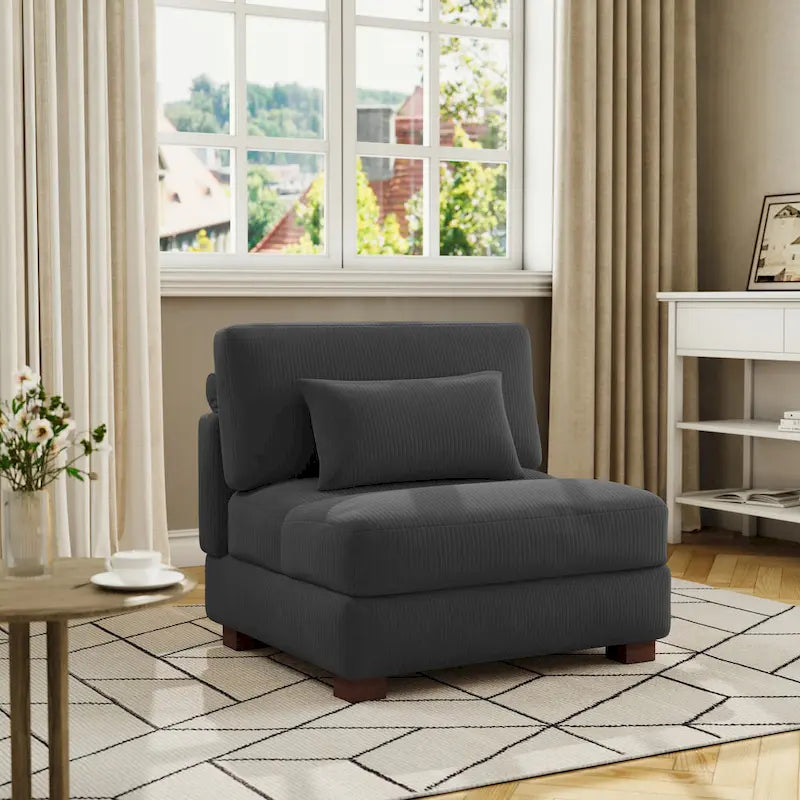 Modern Upholstered Armless Chair Accent Chair