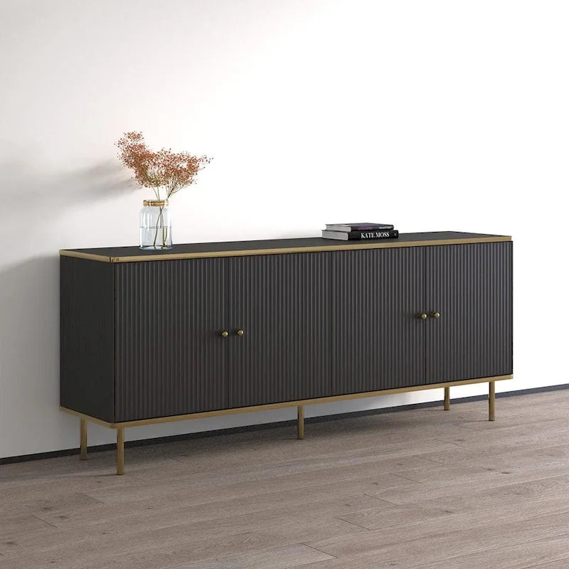 Modern 4-Door 72-Inch Wood Sideboard Buffet Cabinet
