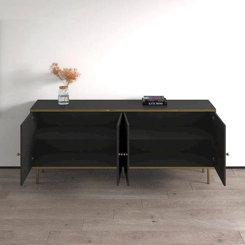 Modern 4-Door 72-Inch Wood Sideboard Buffet Cabinet