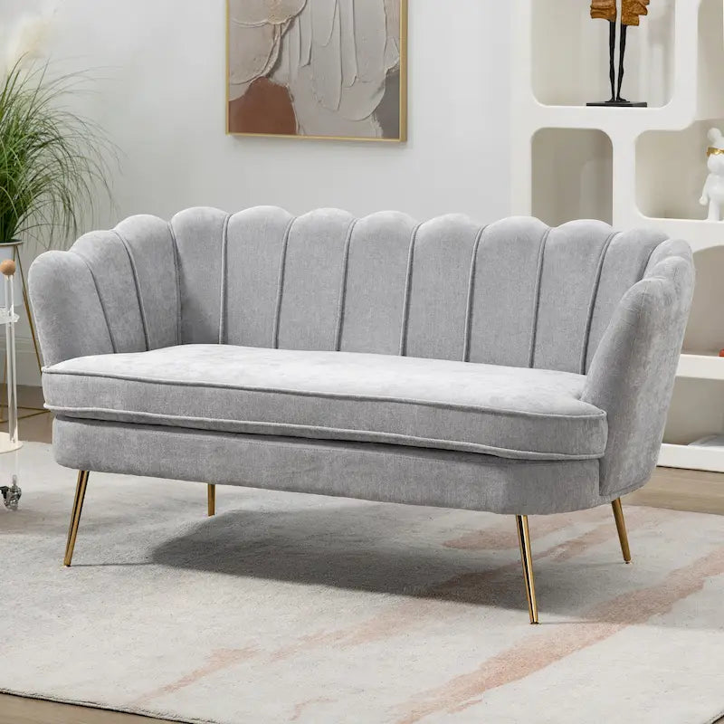 59W Mid-century Modern Tufted Loveseat Upholstered Sofa