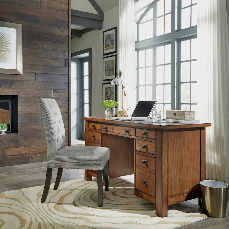 Aged Maple 54" Executive Pedestal Desk