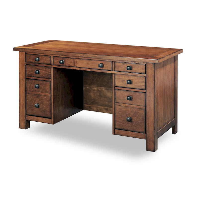 Aged Maple 54" Executive Pedestal Desk