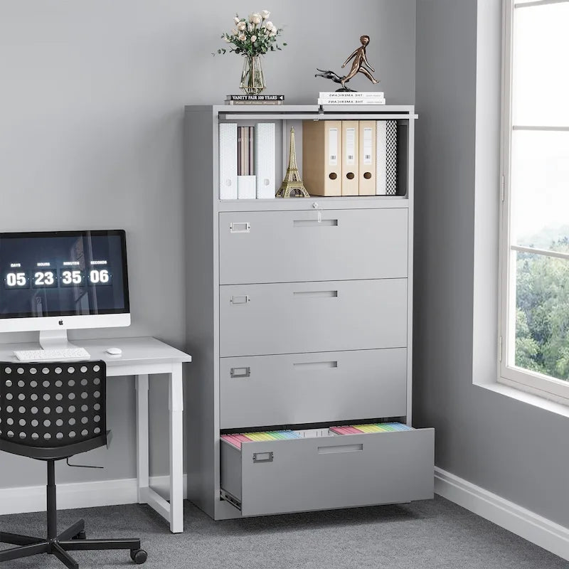 Steel Lateral File Cabinet with Lock