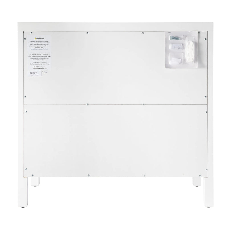 3-Drawer Wood Dresser with Metal Handles